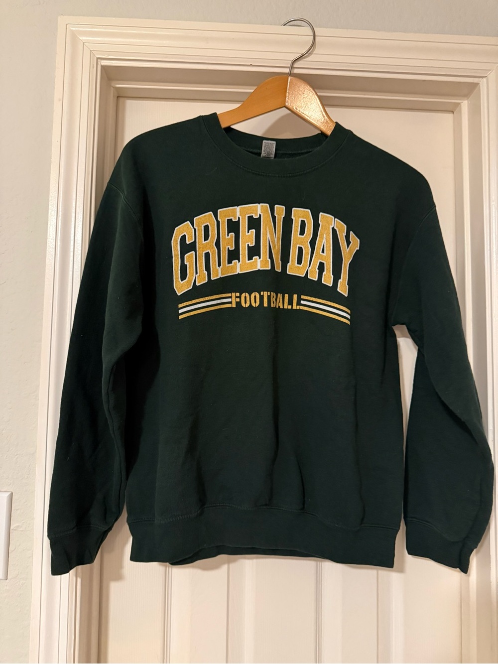 Vintage Green Bay Football Crewneck Sweatshirt - Dark Green/Gold